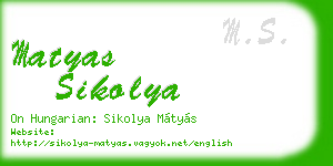 matyas sikolya business card